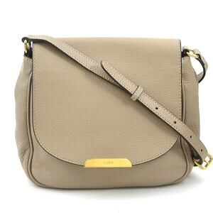 FENDI Cream Leather Shoulder Bag